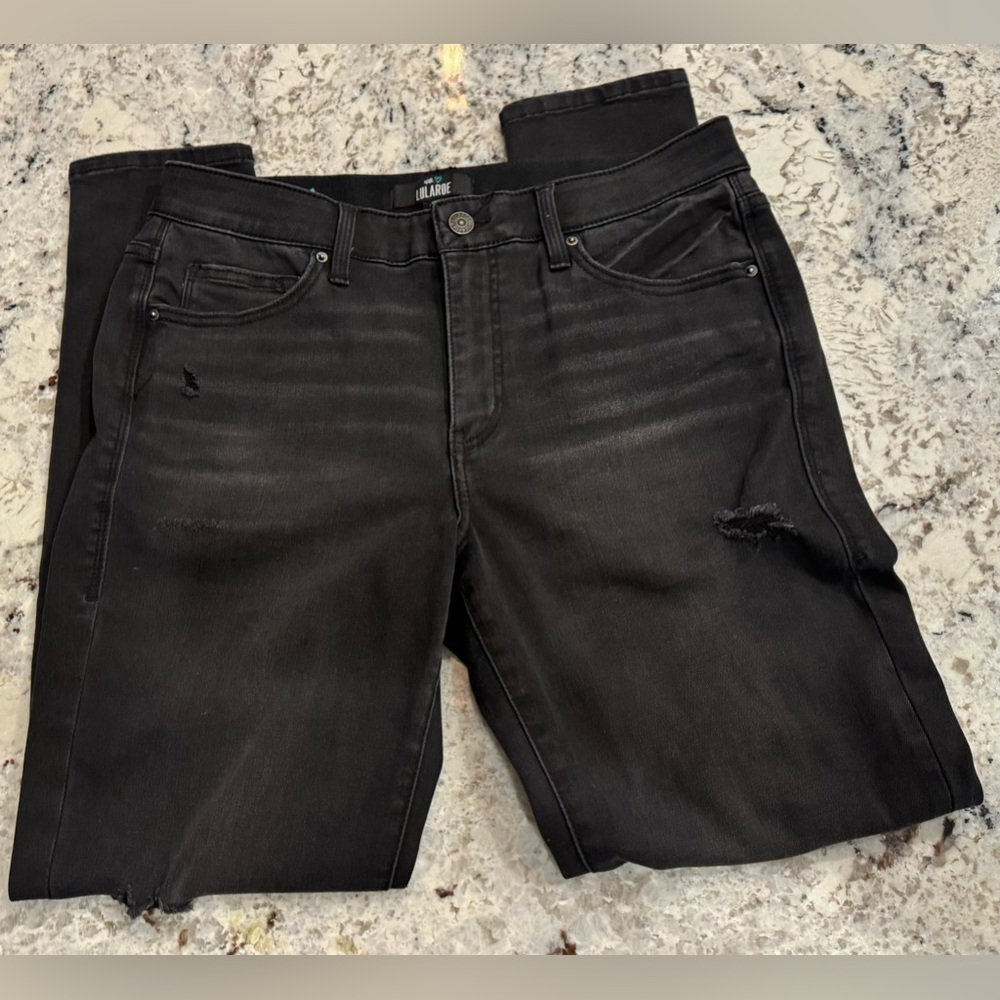 Women’s LuLaRoe NWOT Black Distressed Jeans Size 30
